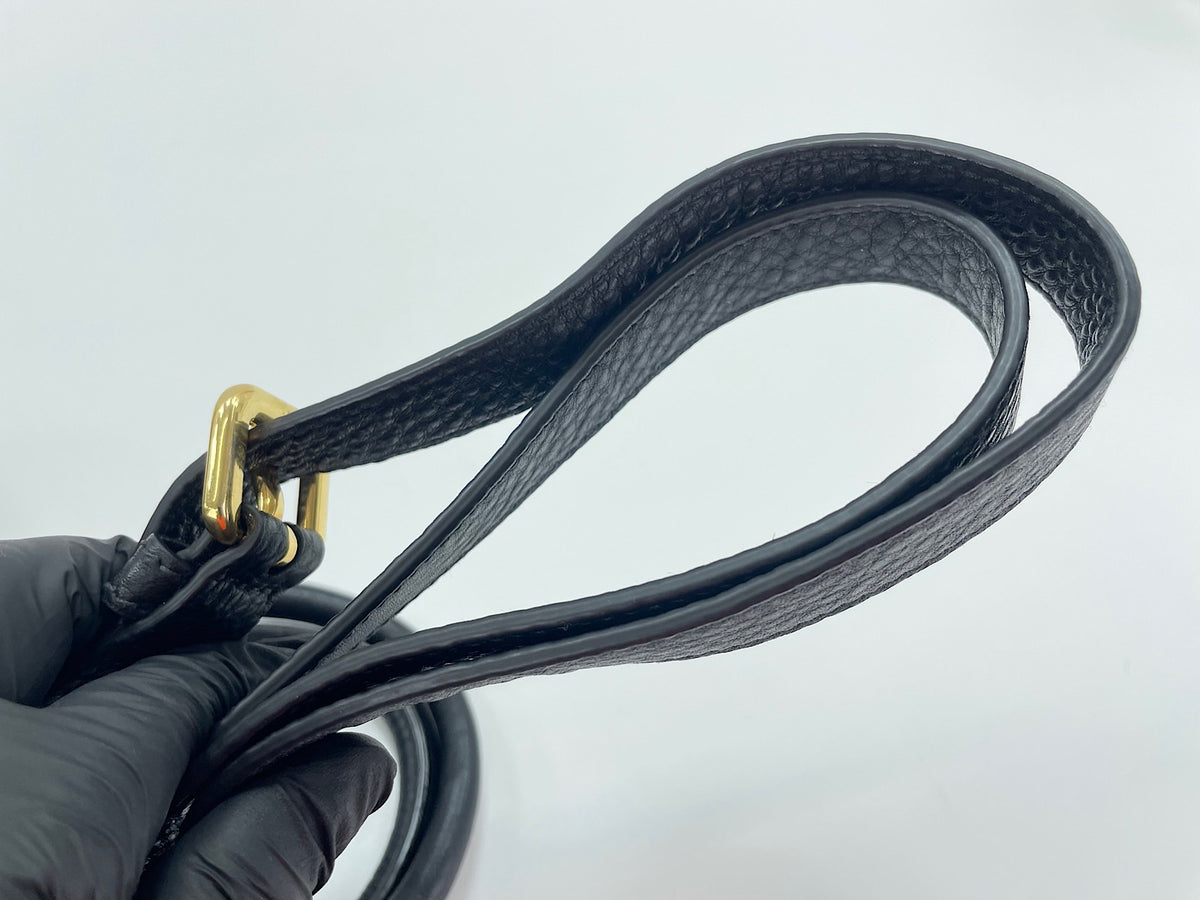 Prada Tote Convertibile Vitello Daino Nera Hardware Oro