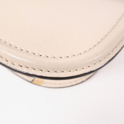 GUCCI Cowhide Leather Totem Butterfly Shoulder Bag Beige