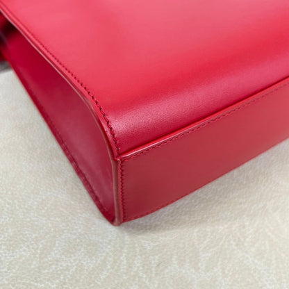 Saint Laurent Paris – Manhattan Shoulder Bag in Smooth Leather Rosso
